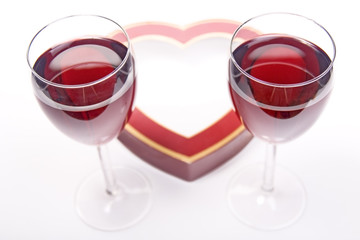 pair wineglass with heart