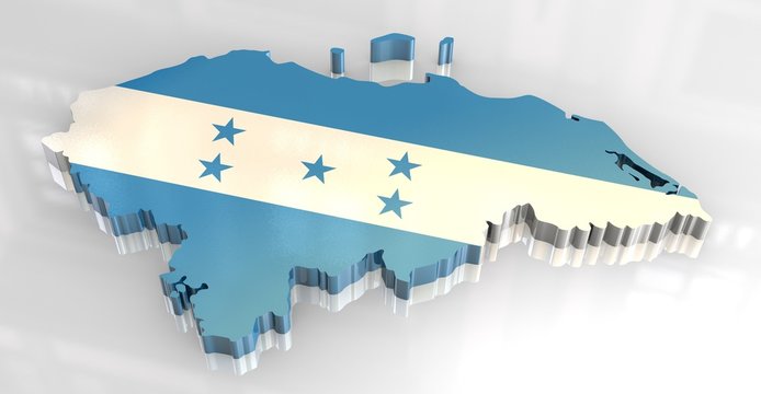3d flag map of Honduras