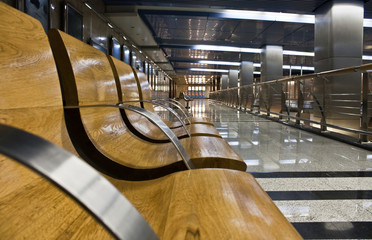 modern subway station hall