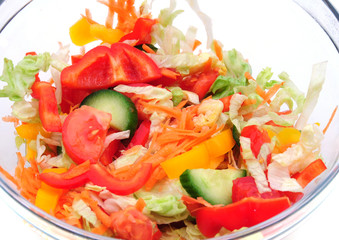 salad in a glass bowl