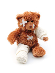 Injured teddy bear