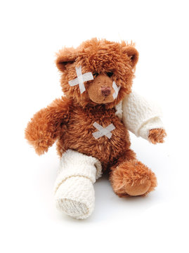 Naklejki Injured teddy bear