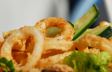 plat de calamars frits