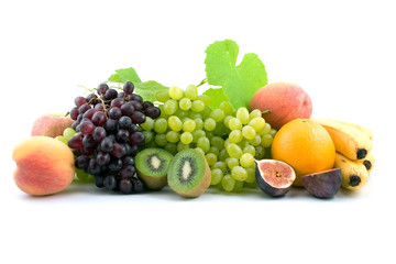 fresh fruits  isolated on a white background