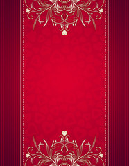 red background with hearts