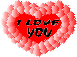 red stars heart I love you