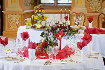 Tables ready for a wedding reception