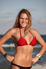 Woman in a bikini on the beach