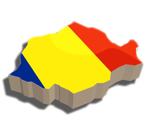 Romania map and flag