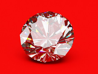 Fototapeta premium A close up of a diamond over a red background