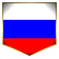 Obraz premium drapeau ecusson russie russia flag