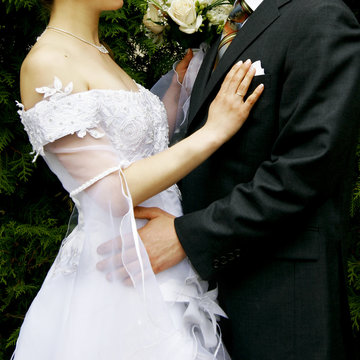 loving couple on their wedding day