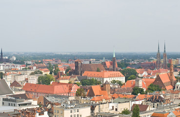 Naklejka na ściany i meble Wrocław widok z wieży