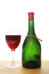 Red wine and bottle