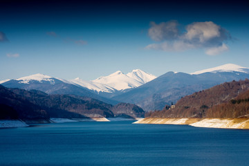 Lake and mountains