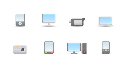 simple icons for common digital media devices