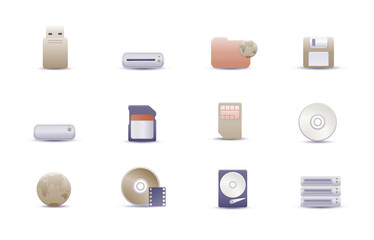 simple icons for common storage devices