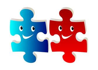 Obraz premium metallic puzzle with smiley