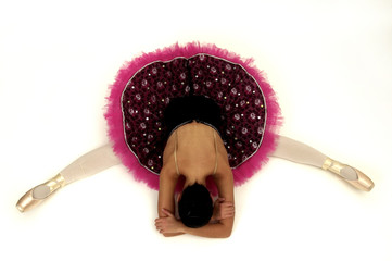 elevated view of a ballerina on white © jokerpro
