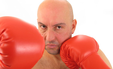 Boxer with red boxing gloves