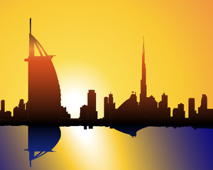 Fototapeta premium Sonnenuntergang in Dubai
