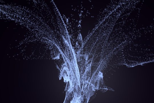 Abstract Digital Water Fountain