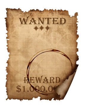 A vintage wanted sign