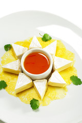 Fromage Cheese with Honey Orange Sauce