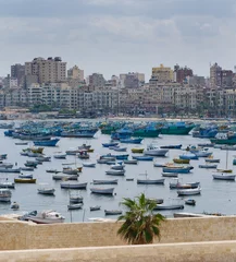 Schilderijen op glas View of Alexandria harbor, Egypt © javarman