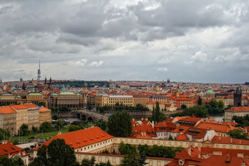 Fototapeta na wymiar the panoramic view of old Prague
