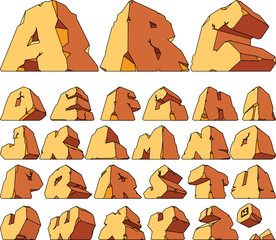 Alphabet made of stone