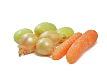 pomme de terre, carotte, oignon