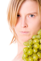 Grapes on a shoulder