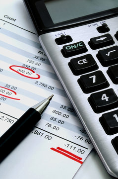 A calculator with financial statement