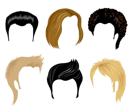 Set of hair style samples for man