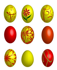 Colorful Easter eggs isolated in white background