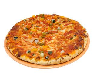 Pizza on white background