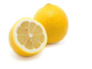 Green Lemon on white background