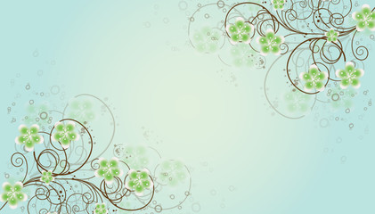 fons floral vert antique acidulé