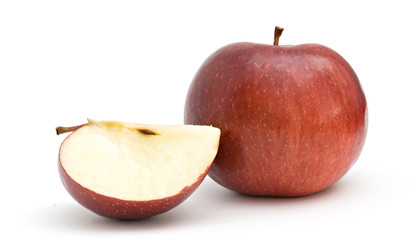 Apple and its peace isolated on white background