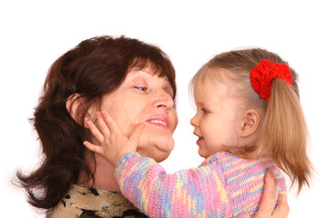 Portrait of grandmother and granddaughter.