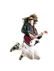 Fototapeta premium guitarist jumps