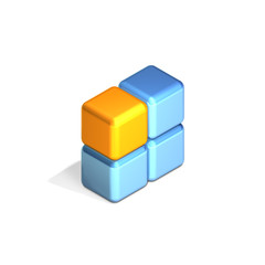 Obraz premium Four Cubes, Stacked Two Over Two