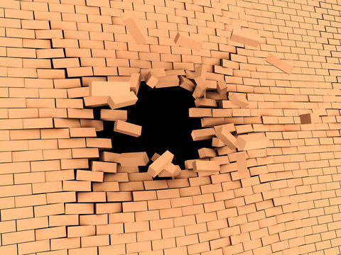 crashed wall