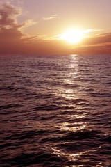 Fototapeta premium Red and blue sunrise in Mediterranean sea