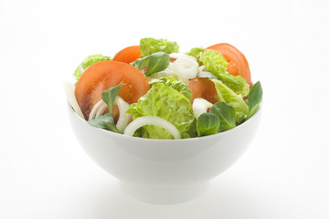 fresh natural salad bowl tomato lettuce onion