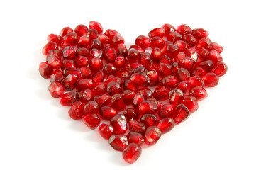 Red heart isolated on the white background