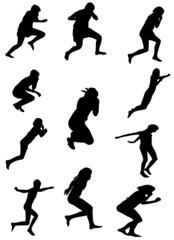 Water sports vector illustration set