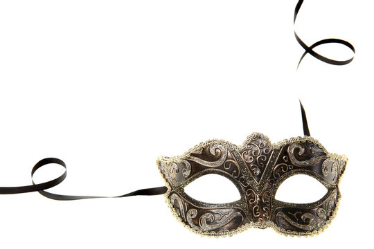 carnival mask over white background