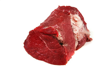 raw beef meat over white